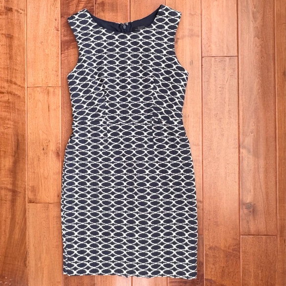 The Limited Sleeveless Sheath Dress Size 4 White/Navy - Picture 3 of 12
